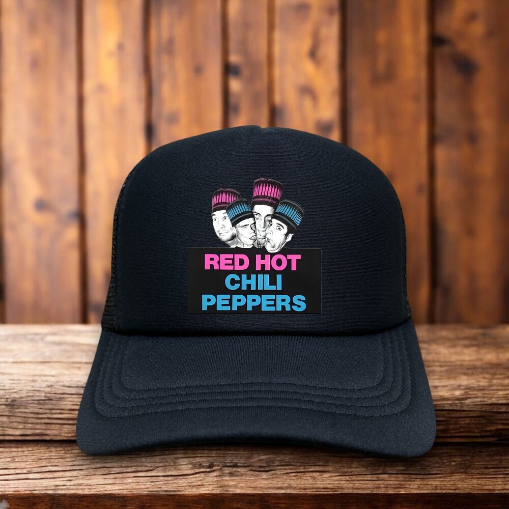 Red Hot Chili Peppers Mens Trucker Hat Black 80s American Rock Band Baseball Cap
